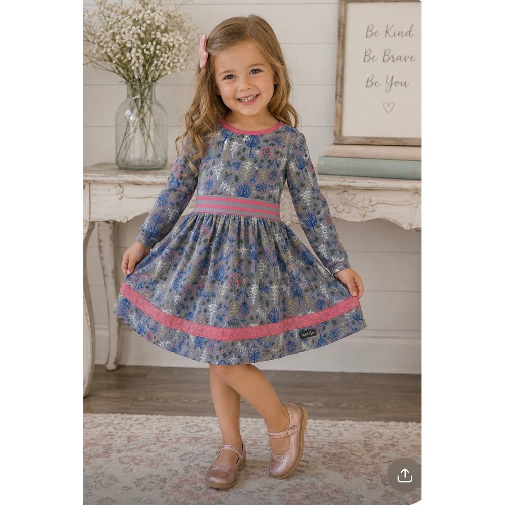 Matilda Jane Around Town Winter Trees Dress Make Believe Collection Girls 4T